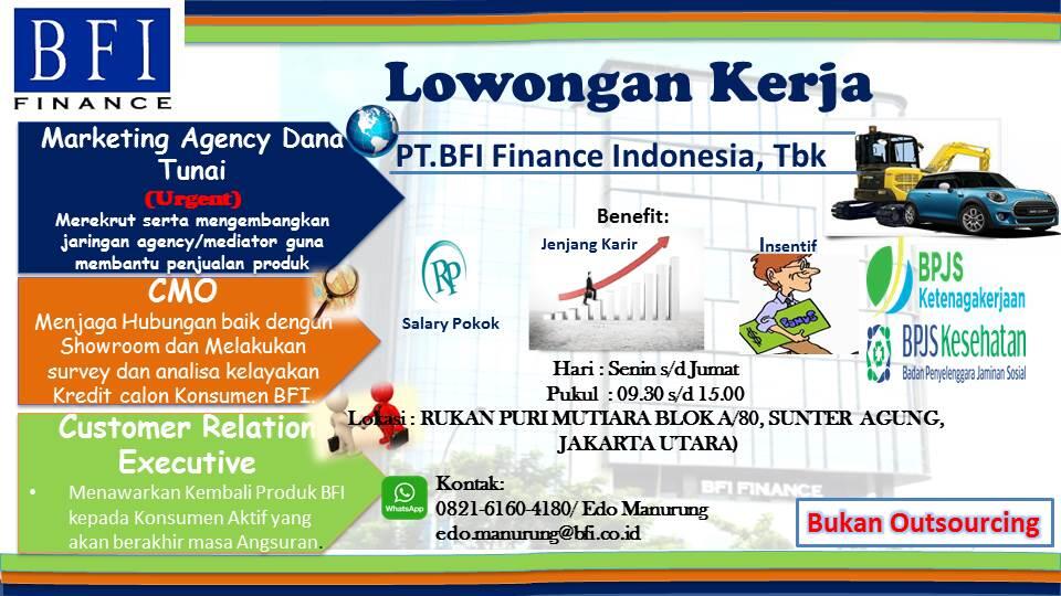 PENTING II LOKER PT BFI Finance Indonesia, Tbk Area Jakarta