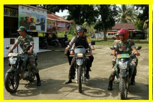 Polisi dan TNI Giat Patroli Terpadu di Gereja Kecamatan Banyuasin I