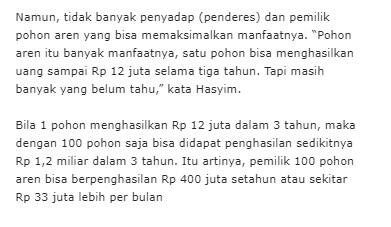 Penawaran Mitra Perkebunan Kelapa & Aren