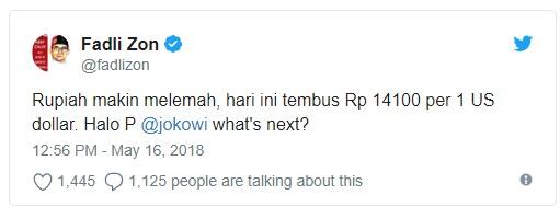 Rupiah ke Angka Rp 14 Ribu, Zonk: Halo Pak Jokowi, What's Next?