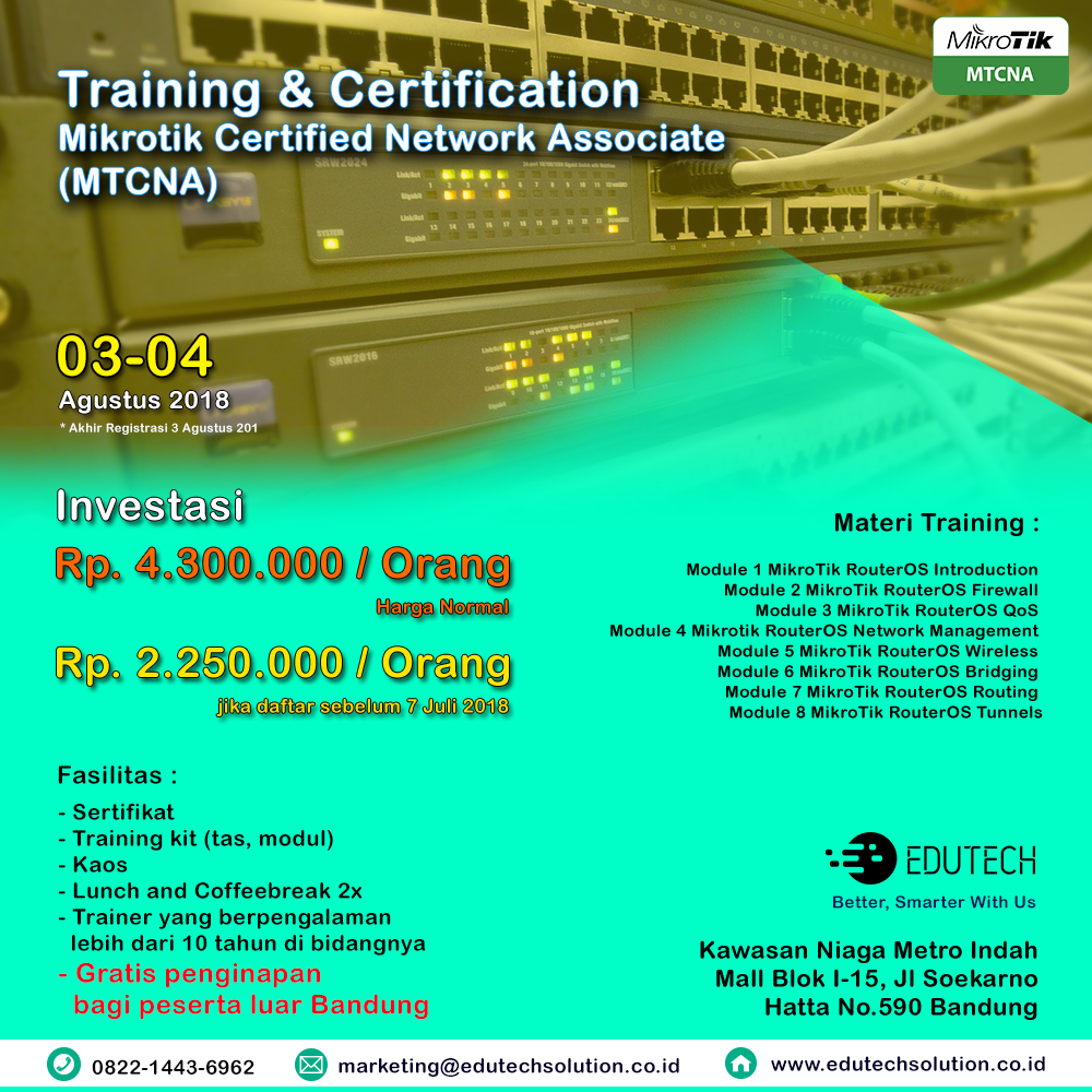 Training 4G Drive Test Network dan Mikrotik Certified Network Admin (MTCNA)