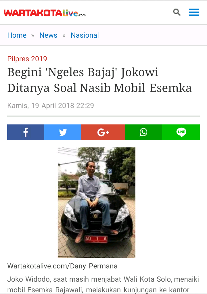 Jokowi Bicara Nasib Mobil Esemka