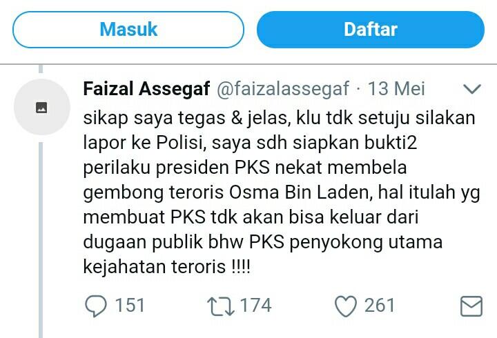 Tanggapi Faizal Assegaf, PKS: Tuduhan Anda Sangat Tidak Berdasar Dan Fitnah Keji
