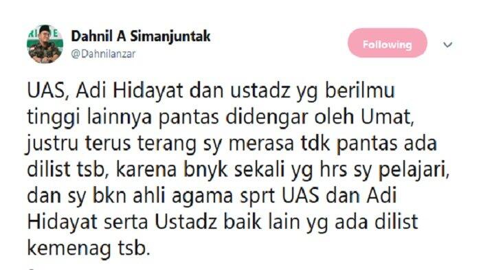 200 Muballigh Kemenag, Dahnil Anzar: Saya Tidak Pantas & Bukan Ahli Seperti UAS