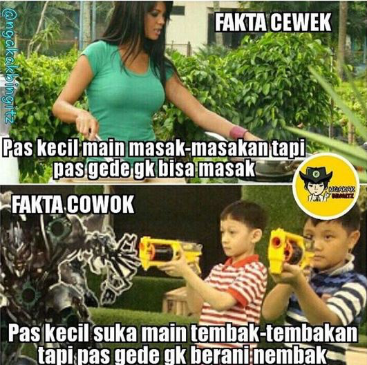 meme cowok vs cewek in real life