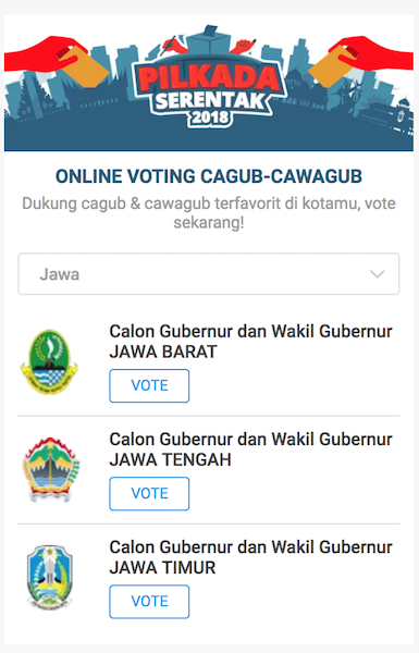 Ikutan Online Voting Pilkada 2018 Bisa Dapetin Badge Eksklusif