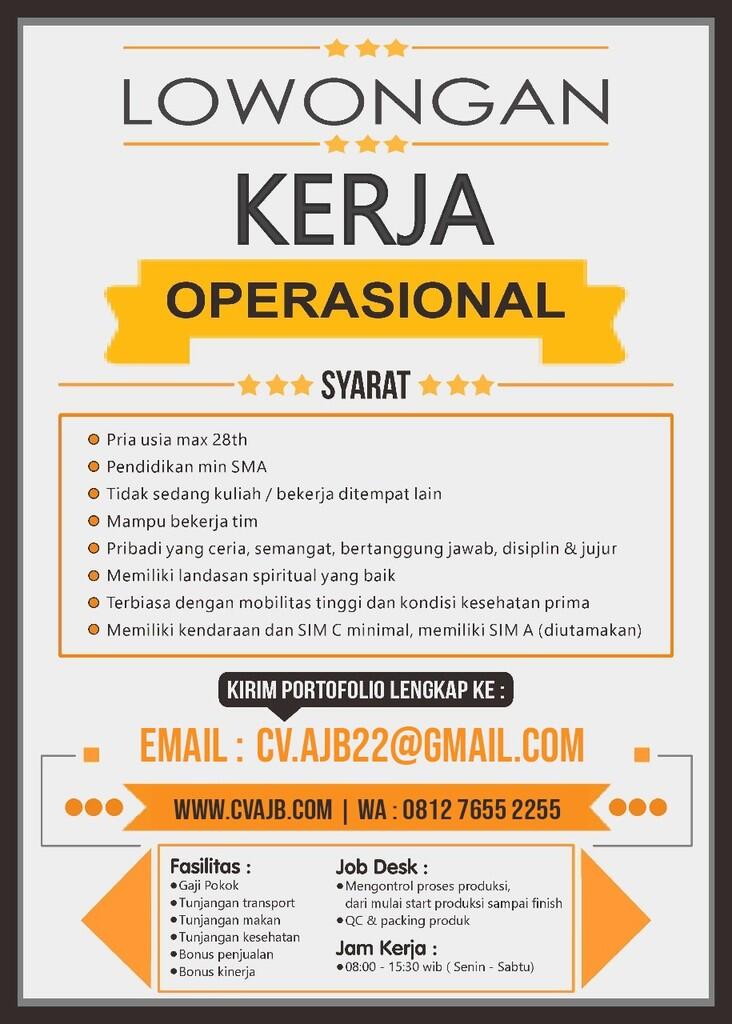 Lowongan Kerja Bagian Operasional JAKSEL