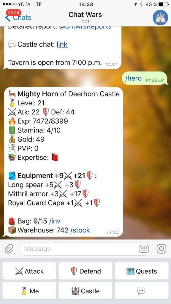 &#91;Android/iOS&#93; ChatWars - MMORPG Text-based pertama di dunia (via Telegram)