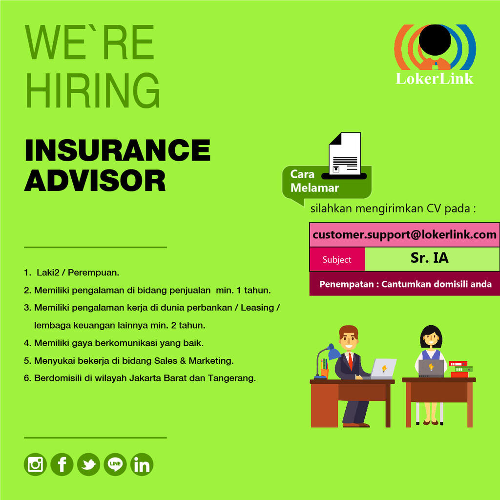 Insurance Advisor (Penempatan : Jakarta Barat &amp; Tangerang)