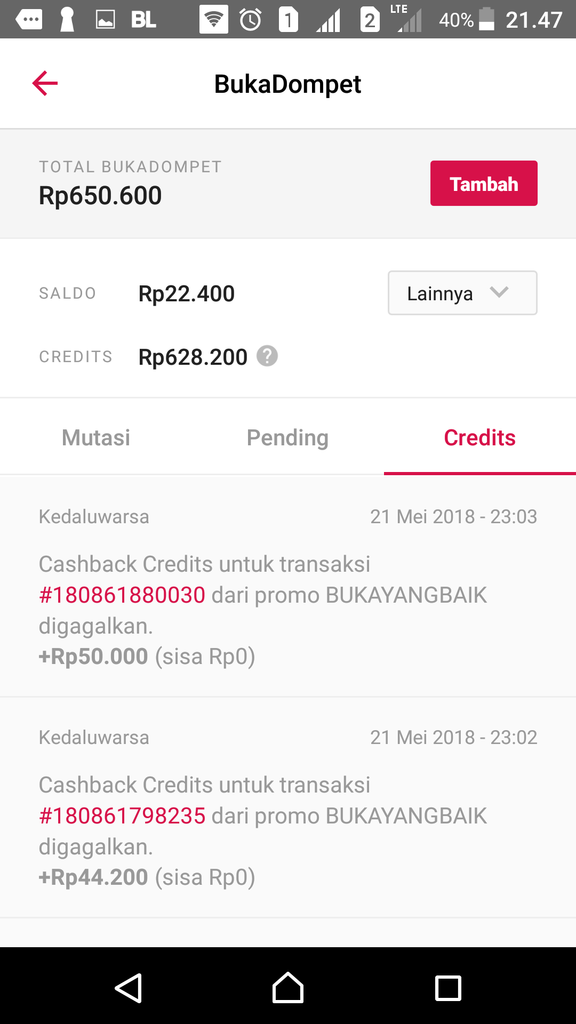 Bukalapak, 5 Cashback Digagalkan (BUKAYANGBAIK)