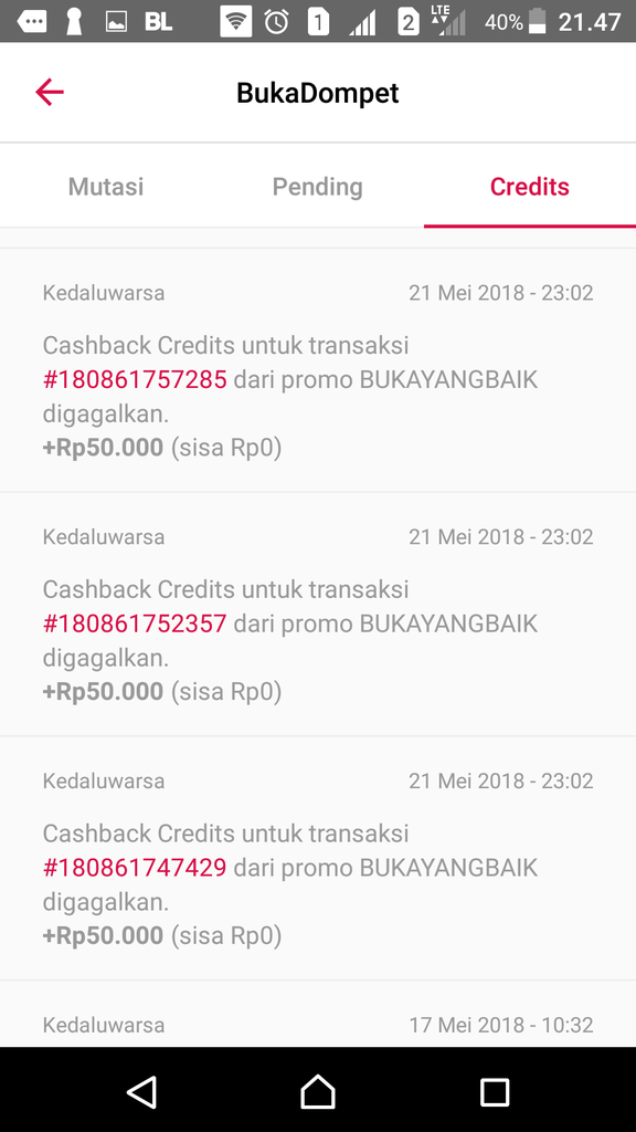 Bukalapak, 5 Cashback Digagalkan (BUKAYANGBAIK)