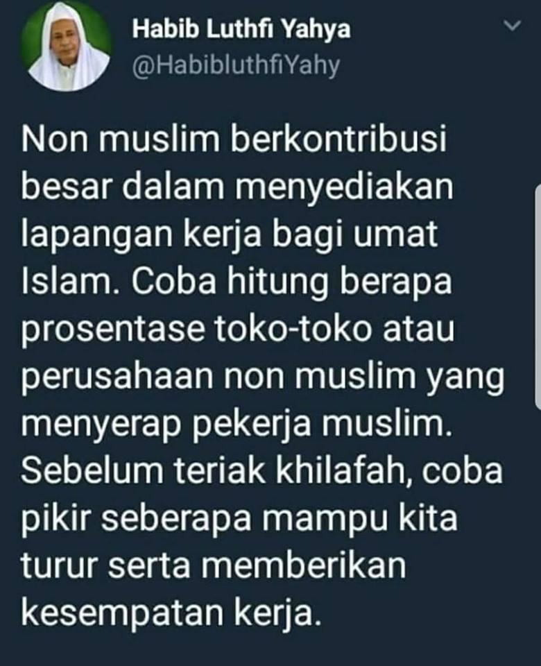 PENDAPAT HABIB LUTFI TENTANG NON MUSLIM.