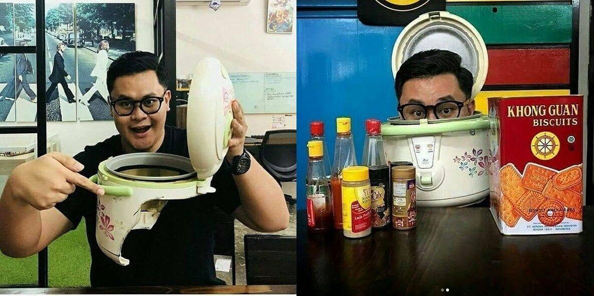 Akhirnya Terungkap Gan, Cara Ibu ini Memasukkan Kepalanya Ke Dalam Rice Cooker