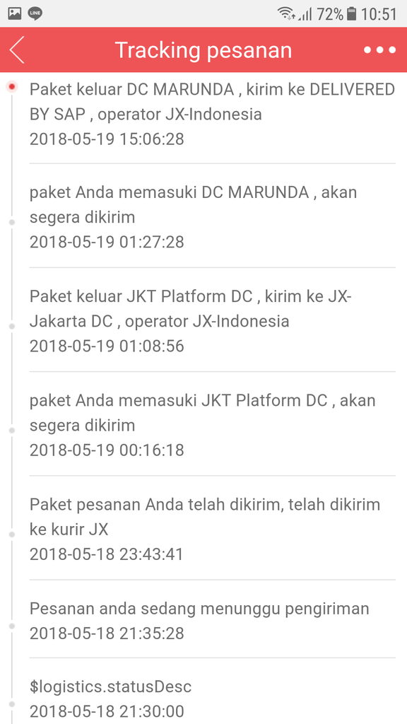 Pesanan jd.id dan J express SAP express pengiriman lama dan mengecewakan