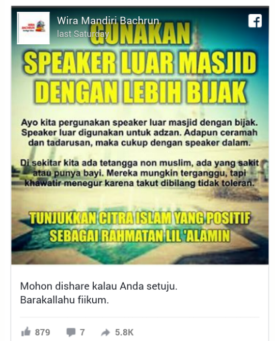 Ajakan Menggunakan Pengeras Suara Masjid 'Dengan Bijak' Menjadi Viral