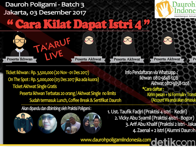 Seminar 'Cara Cepat Dapat 4 Istri' Disorot, DPI: Kami Hanya Edukasi