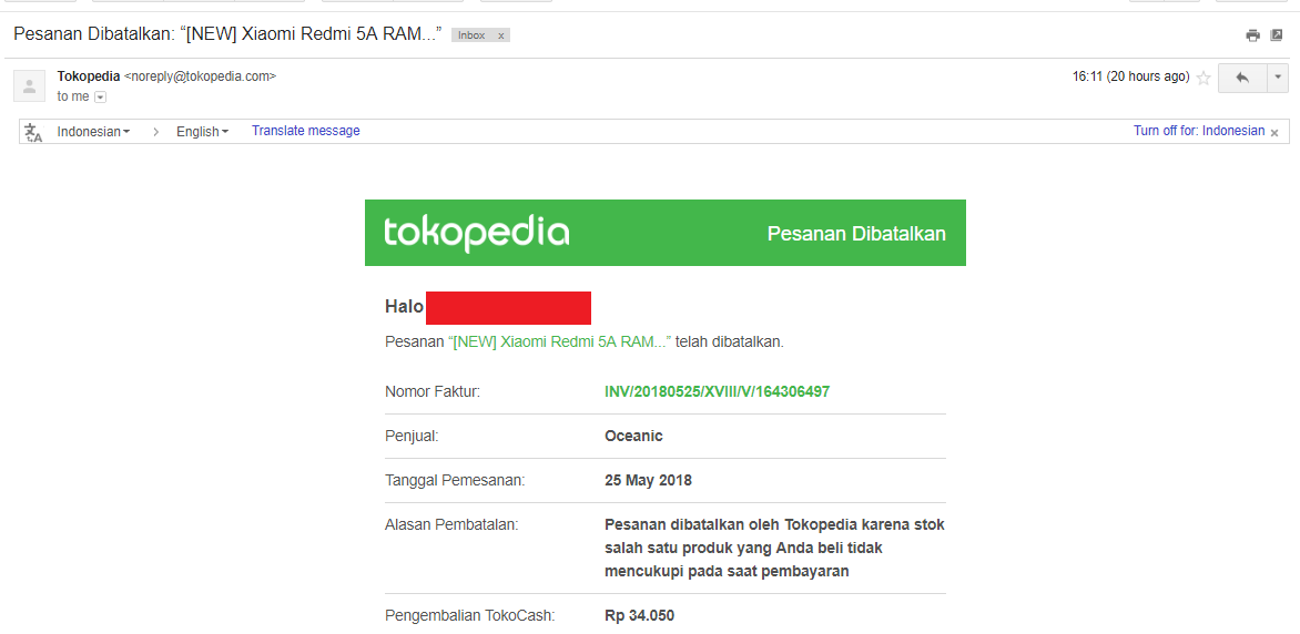 TOKOPEDIA : FLASH SALE BERHASIL CEKOUT &amp; TRANSFER, TRANSAKSI BATAL STOK TIDAK CUKUP?