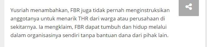 Ketua Umum Benarkan FBR Kelapa Gading Minta THR ke Pengusaha