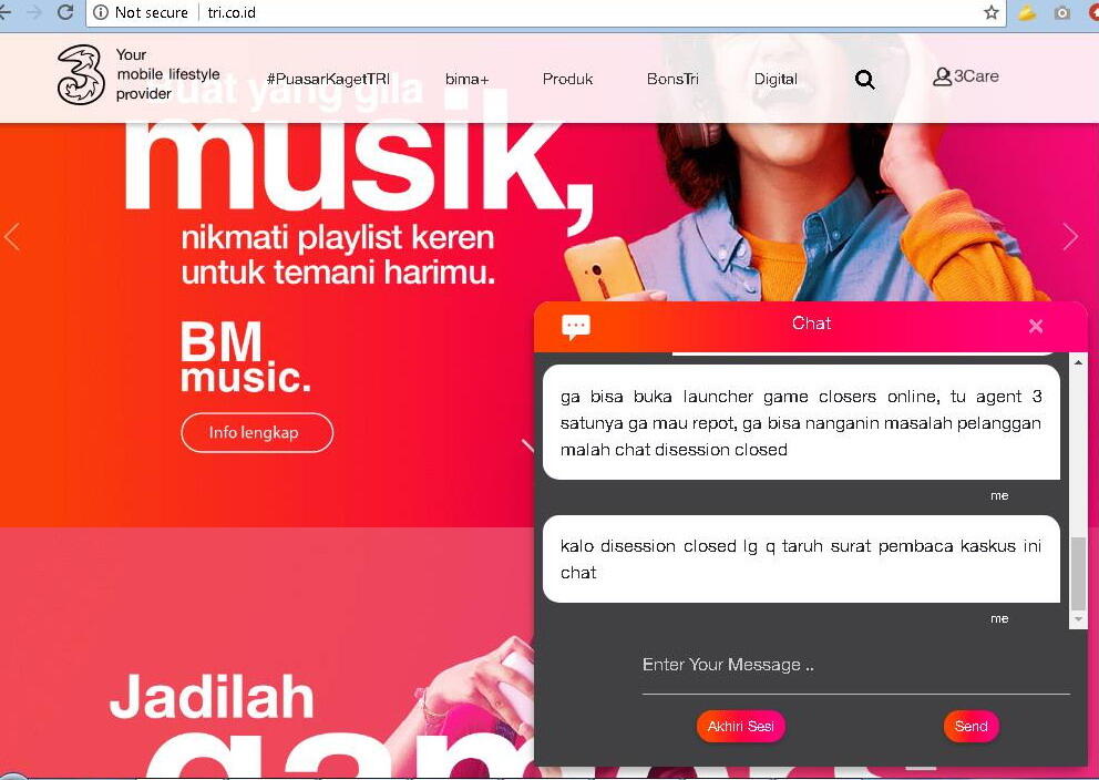 THREE TIDAK BISA BUKA LAUNCHER GAME CLOSERS ONLINE,CSNYA AUTO CLOSED SESI LIVE CHAT