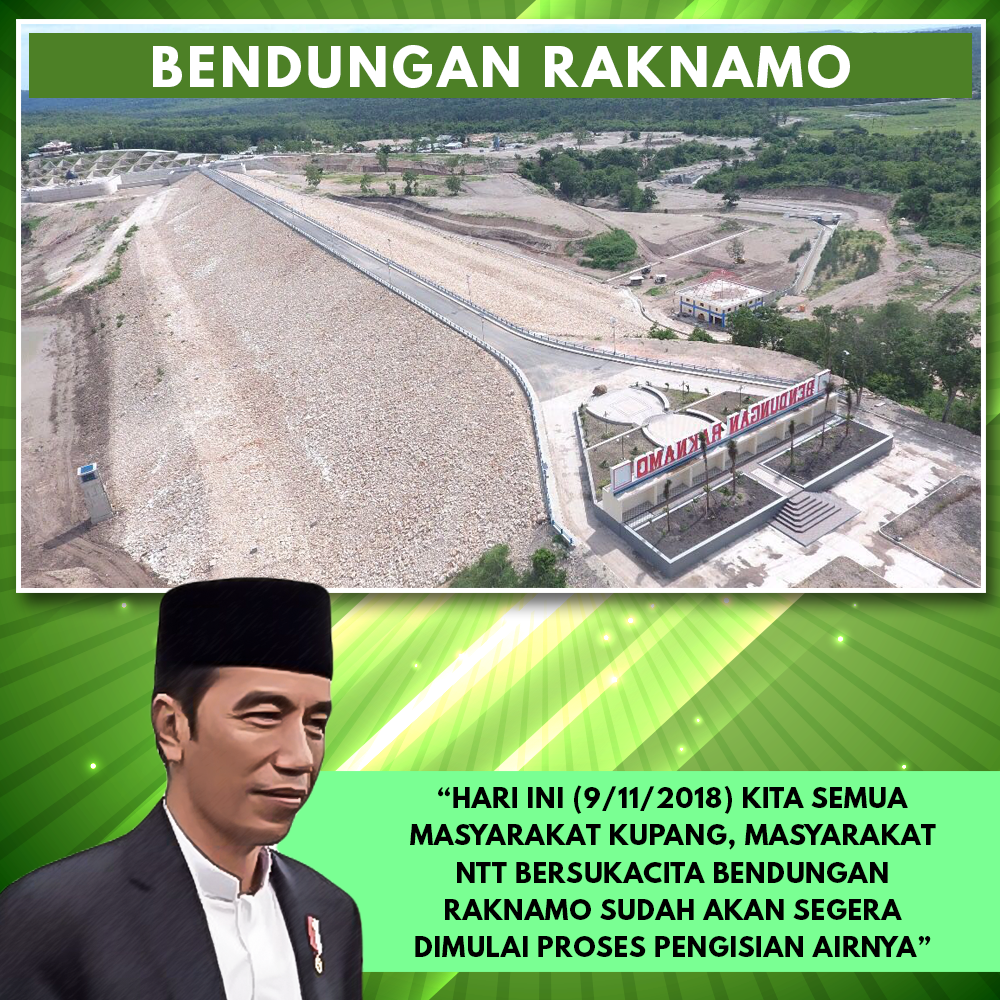 Resmikan Bendungan Raknamo, Jokowi: Bangun Irigasi dan Manfaatkan Airnya