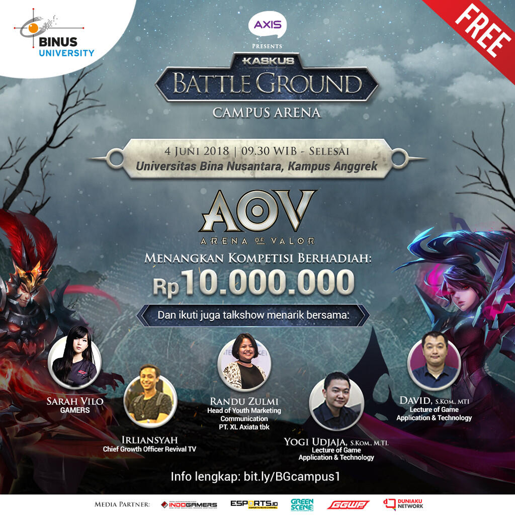 Siap-siap, Battleground Campus Arena di Binus Bagi-Bagi Rp 10 Juta!