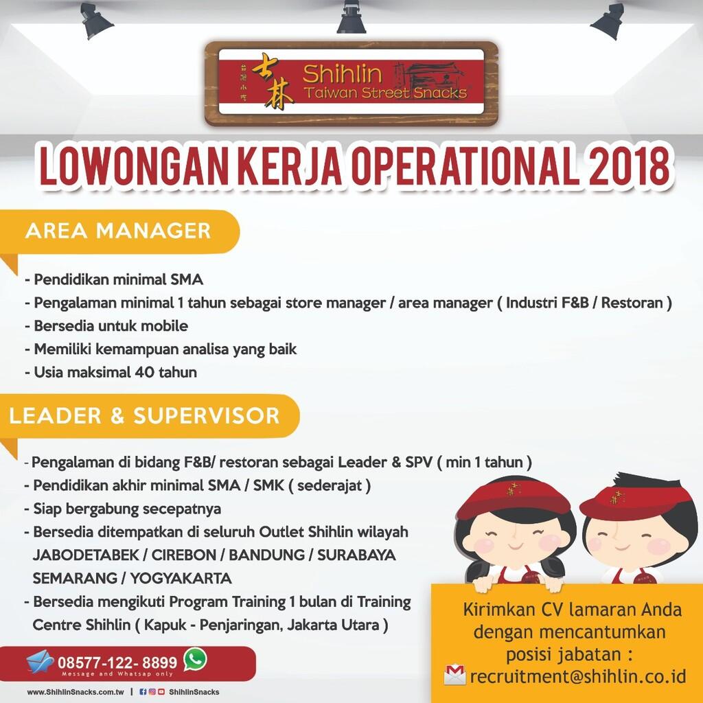 Lowongan Kerja Area Manager 2018 Shihlin Taiwan Street