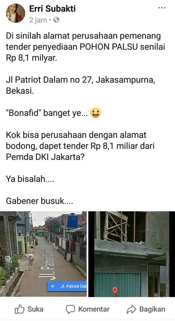 Pohon Asli di Jalan Sudirman Ditebang dan Kini Muncul Pohon Imitasi...&quot;