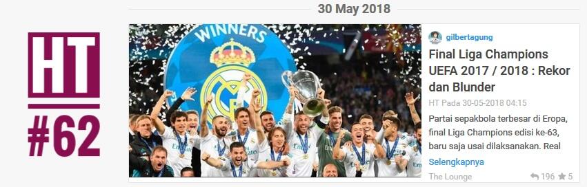 Final Liga Champions UEFA 2017 / 2018 : Rekor dan Blunder