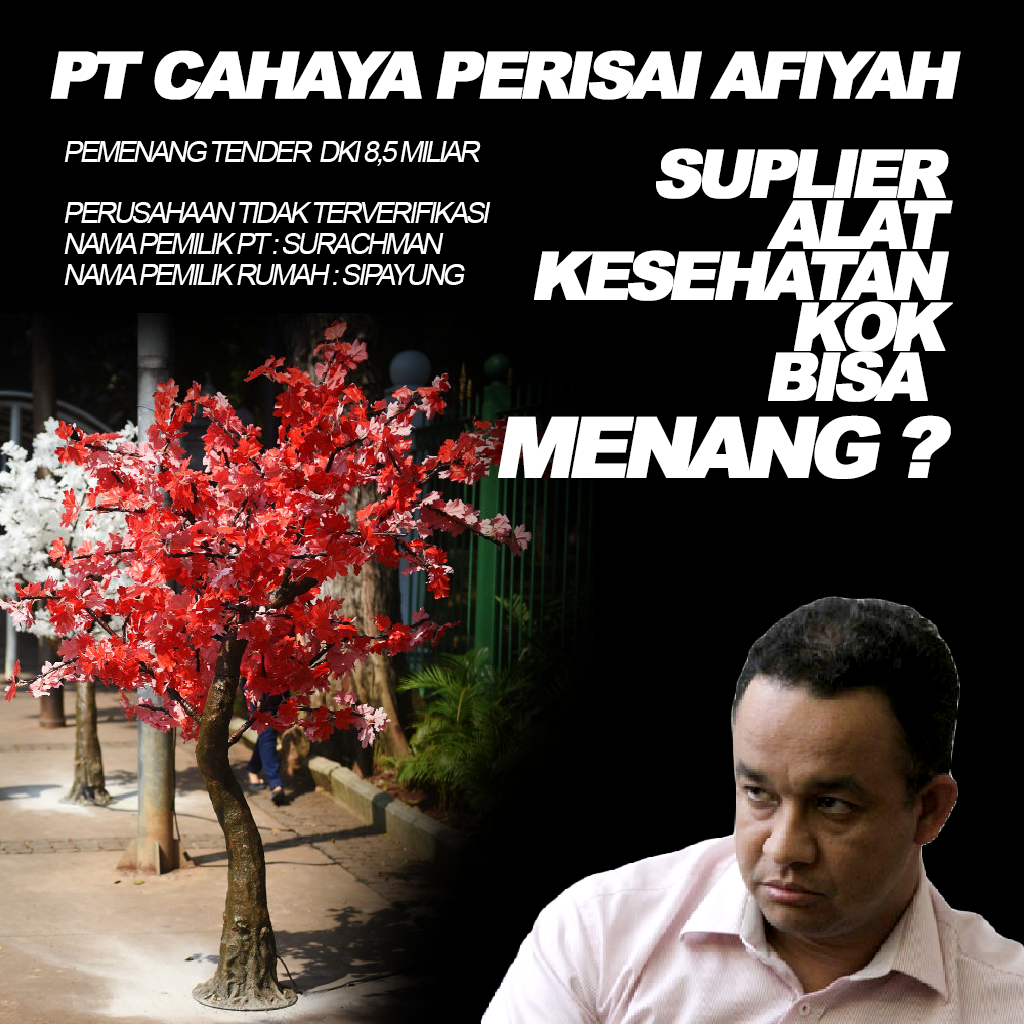 Menelisik Lokasi Perusahaan Pemenang Tender Pohon Imitasi, Tidak Ditemukan?