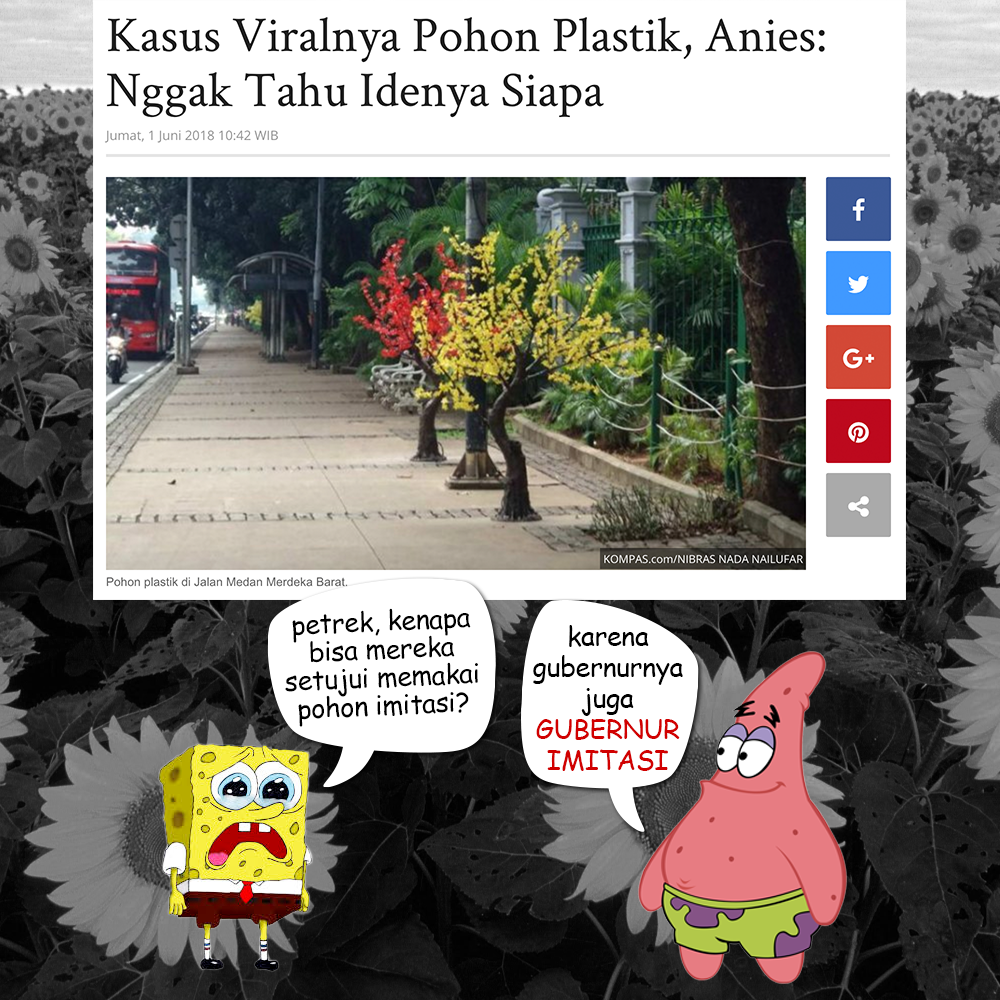 Kasus Viralnya Pohon Plastik, Anies: Nggak Tahu Idenya Siapa