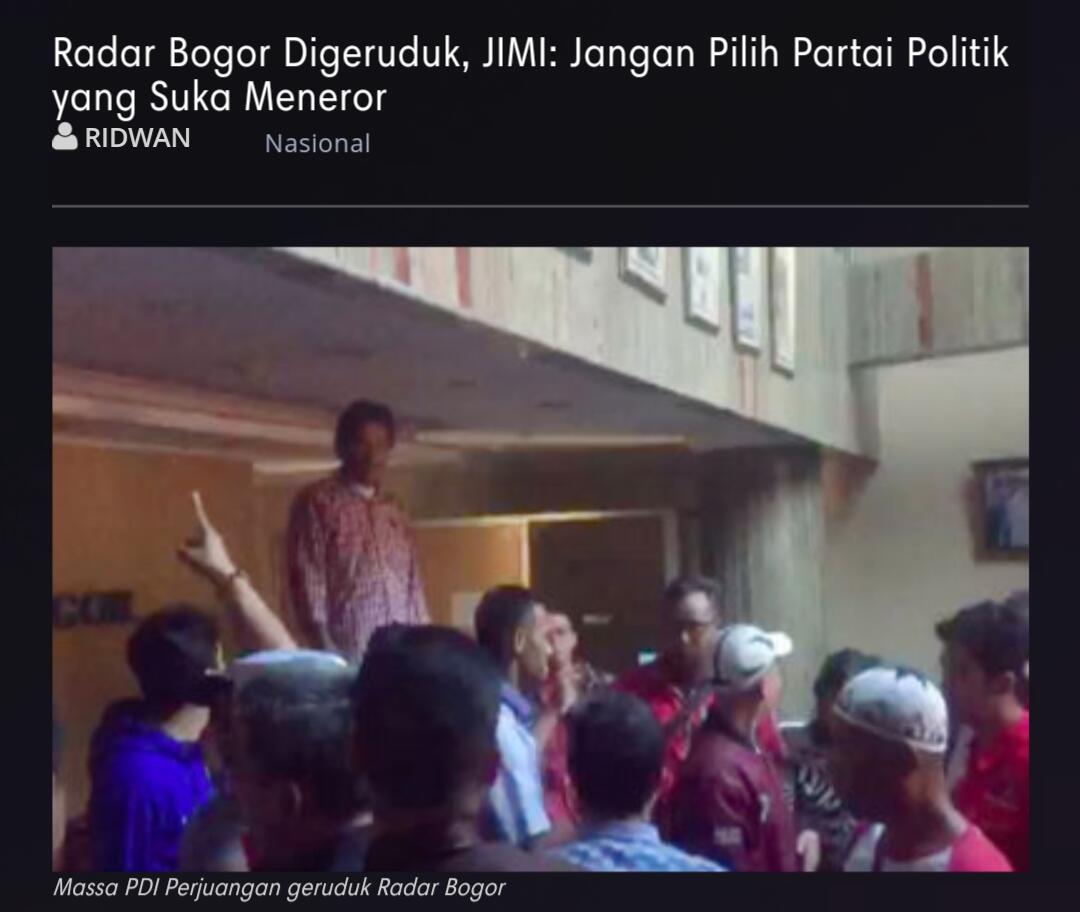 Radar Bogor Digeruduk, JIMI: Jangan Pilih Partai Politik yang Suka Meneror