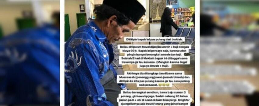 Viral Kakek Ditipu Travel Umrah, Menabung 20 Tahun Telantar di Jeddah