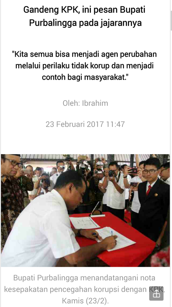 Bupati Purbalingga Tasdi Terciduk OTT KPK