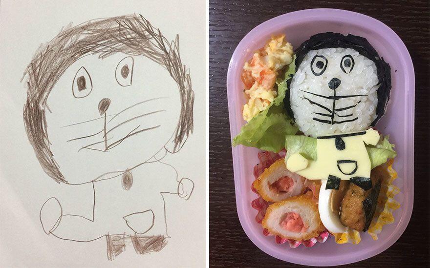 10 Kreasi Bento Paling Gemesin dari Gambar Sang Anak, Keren Banget!