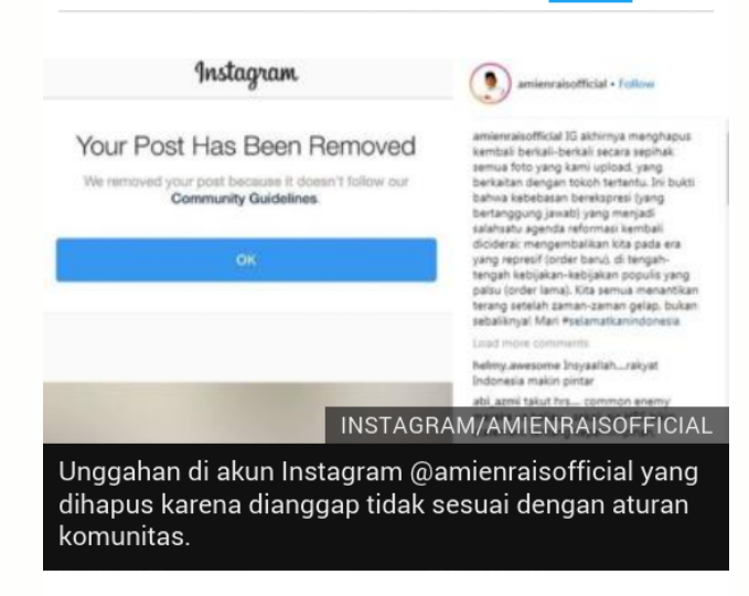 Penghapusan Foto Instagram Pertemuan Amien Rais, Prabowo, Rizieq Shihab: Benarkah Ber