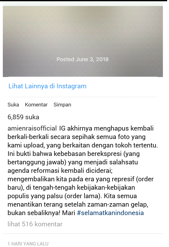 Penghapusan Foto Instagram Pertemuan Amien Rais, Prabowo, Rizieq Shihab: Benarkah Ber