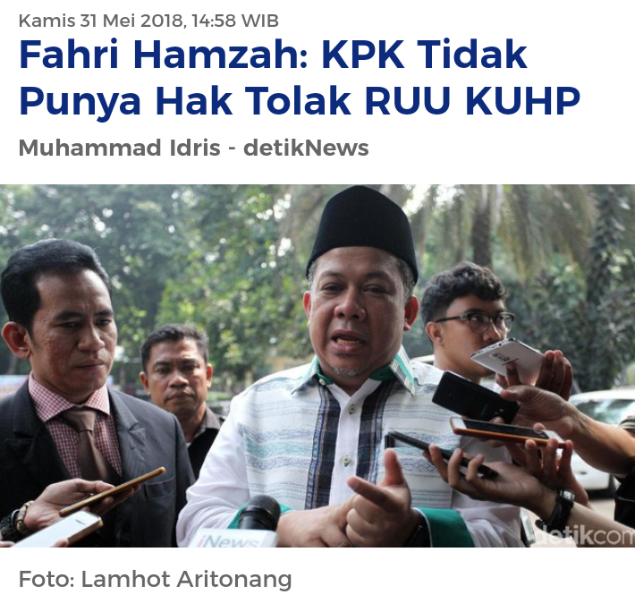 ICW: Masuknya Delik Korupsi di RKUHP Matikan KPK