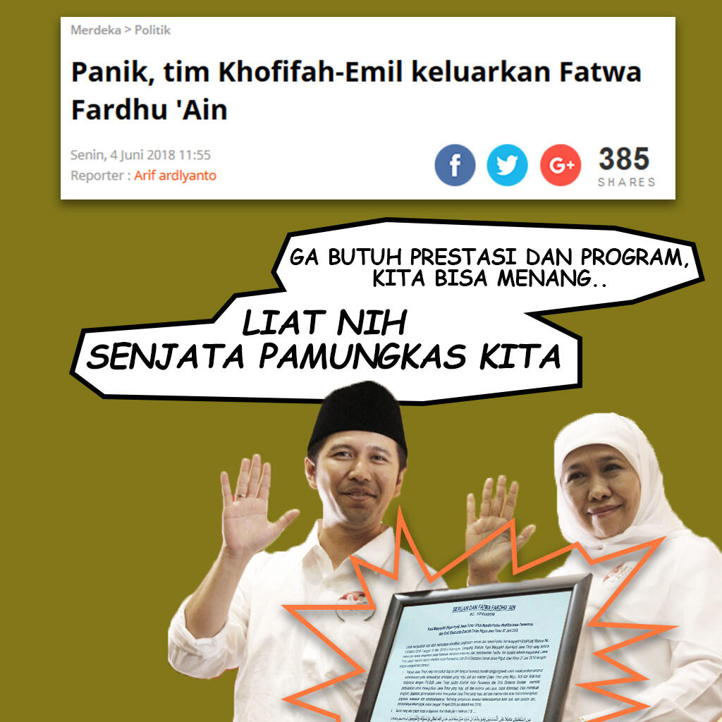 Panik, tim Khofifah-Emil keluarkan Fatwa Fardhu 'Ain