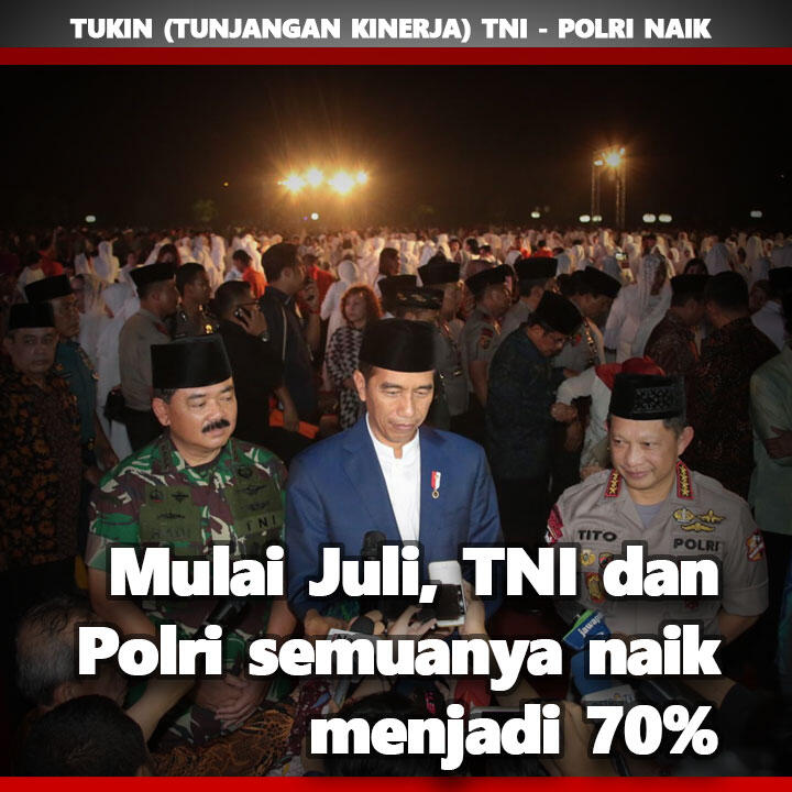 Presiden Jokowi: Tukin TNI/Polri Naik, Pendapatan Operasional Babinsa Naik 771%