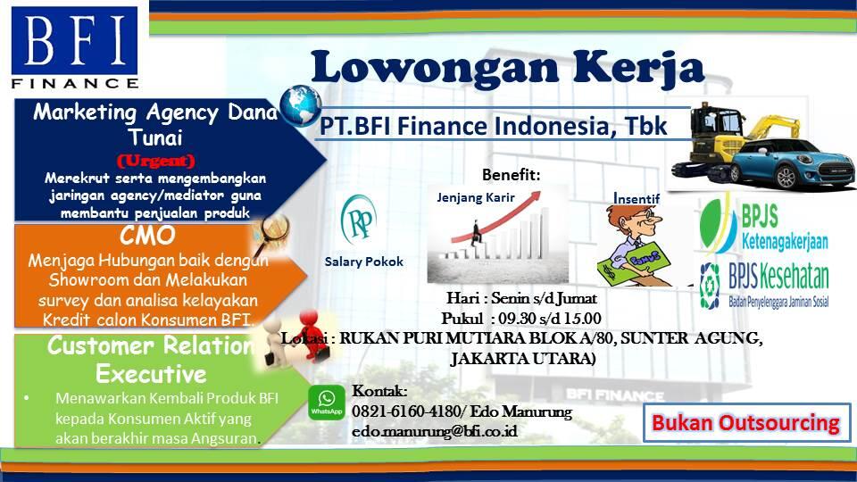 LOWONGAN KERJA PT.BFI FINANCE area JAKARTA