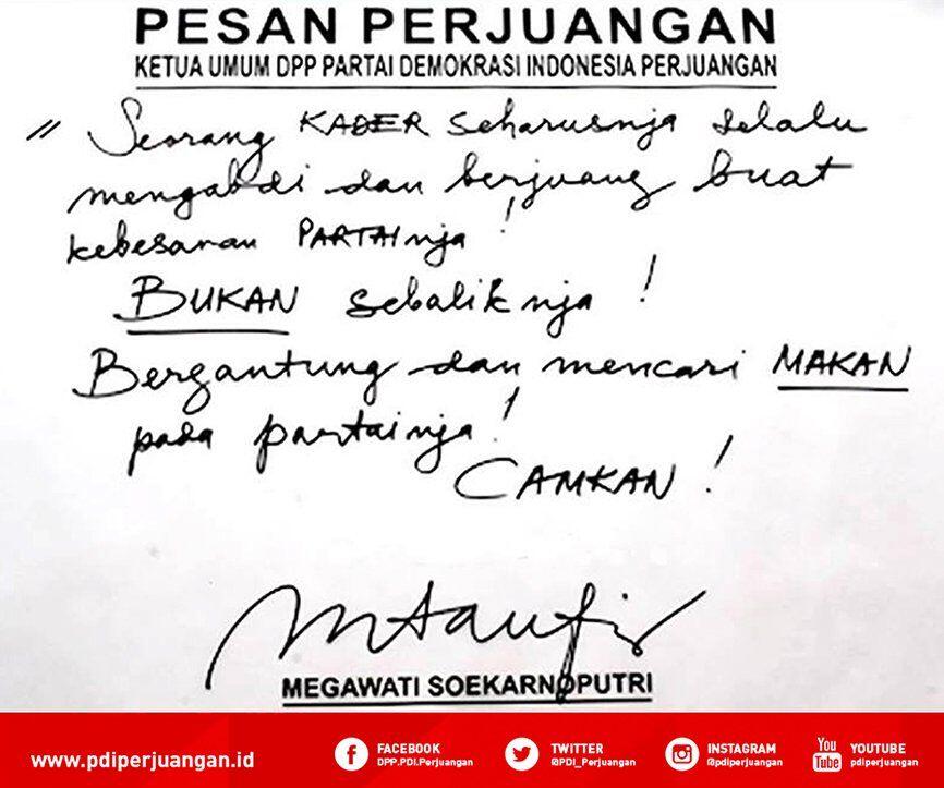Megawati ke Kader PDIP: Berjuang untuk Partai, Bukan Cari Makan!