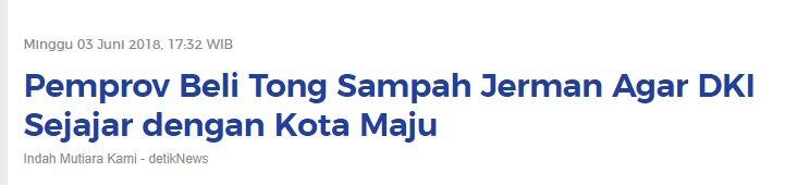 DKI Pakai Tong Sampah dari Jerman, Palembang Pilih Produk Lokal