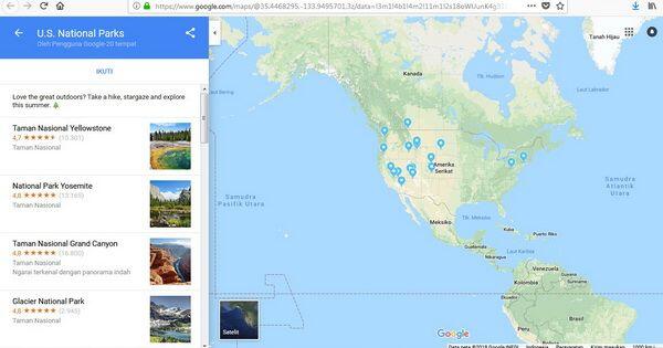 Fitur Baru Google Menampilkan Daftar Wisata Musim Panas di Amerika