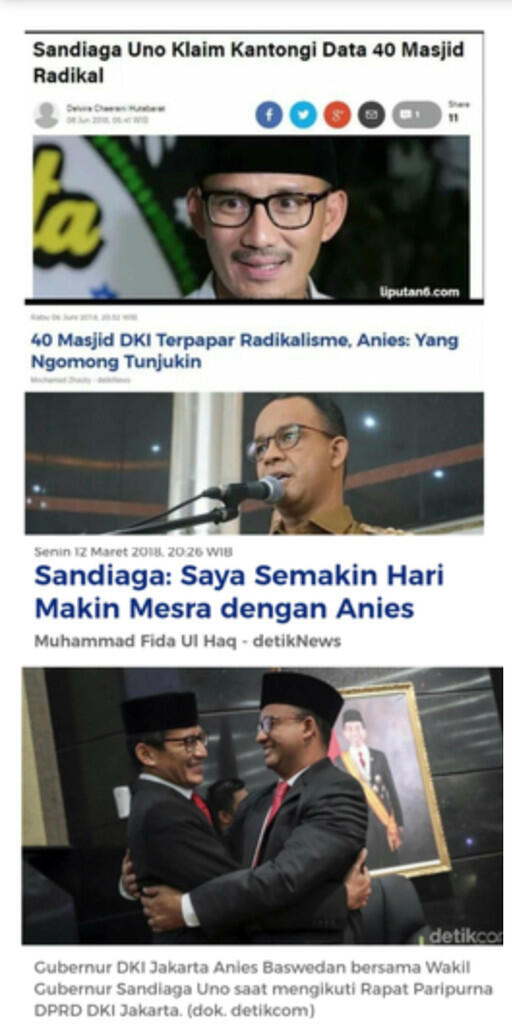 Anies Minta Sandi Tak Bicara soal Reklamasi