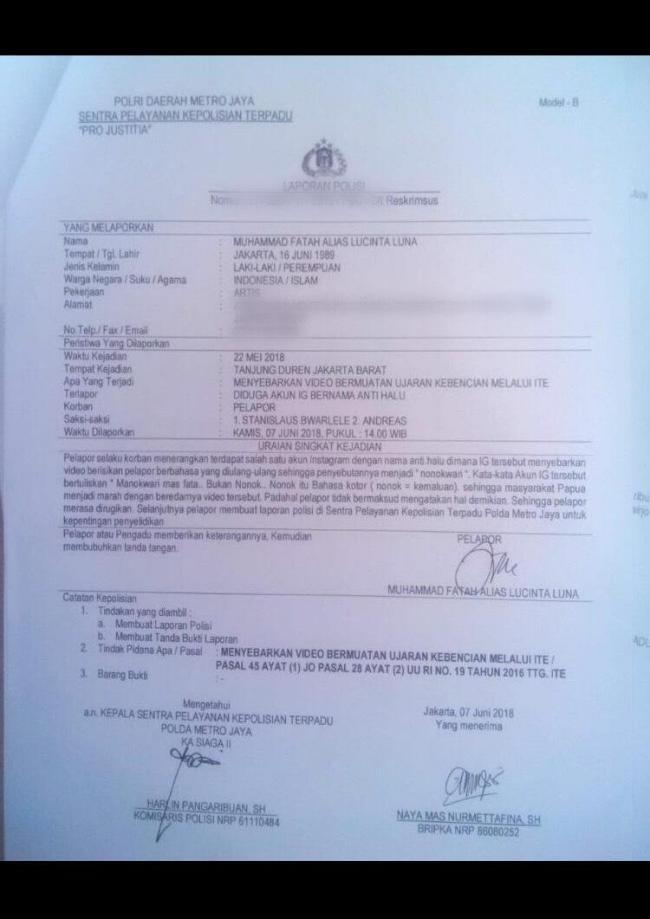 Terbukti, Jenis Kelamin Lucinta Luna Laki-laki