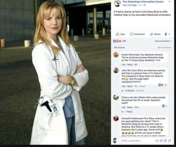 palestinian info center : bintang film grey anatomy jadi relawan di gaza