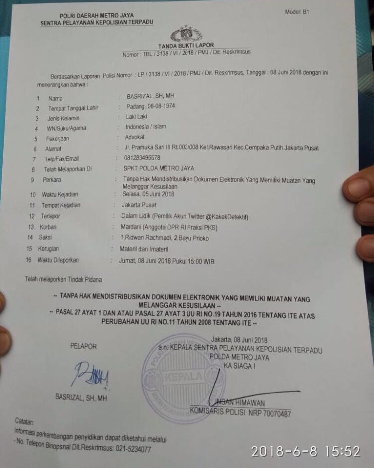 Politikus PKS Mardani Laporkan Akun Penyebar Isu Perselingkuhannya