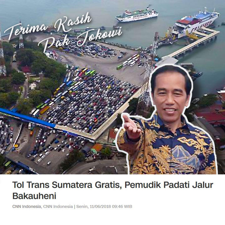 Tol Trans Sumatera Gratis, Pemudik Padati Jalur Bakauheni