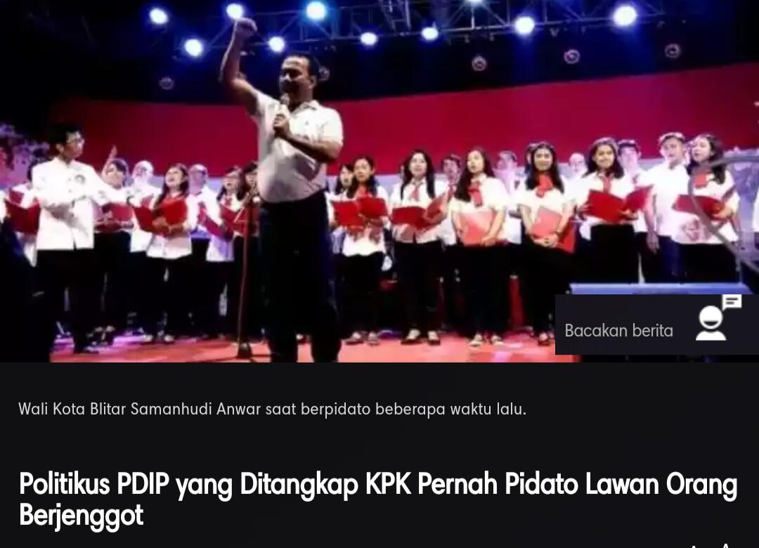 Politikus PDIP yg Ditngkp KPK Prnh Pidato Lwan Org Brjenggot.Prnah Dilprkn istri muda