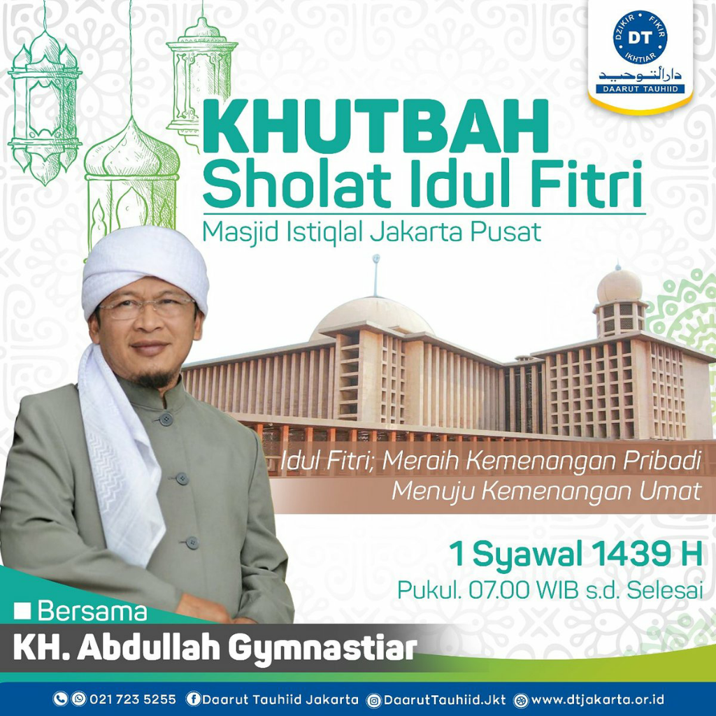 Aa Gym akan Jadi Khatib Salat Idul Fitri di Masjid Istiqlal